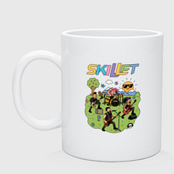 Кружка керамическая Skillet мультяшный стиль, цвет: белый