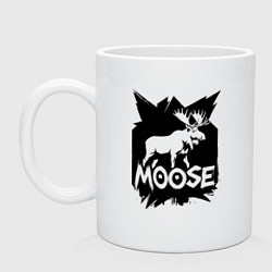 Кружка керамическая Мощь лося, цвет: белый