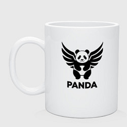 Кружка керамическая Летающая панда, цвет: белый