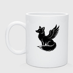 Кружка керамическая Крылатый песец, цвет: белый