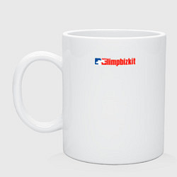Кружка керамическая Limp Bizkit минималистик, цвет: белый