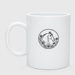 Кружка керамическая Гармония линий, цвет: белый