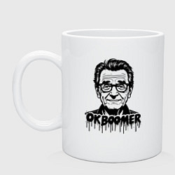 Кружка керамическая Ok boomer со стариком, цвет: белый