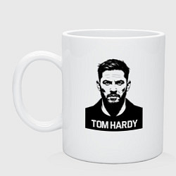Кружка керамическая Том Харди как на паспорт, цвет: белый