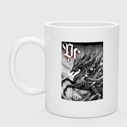 Кружка керамическая Симбиот конь-дракон - фантазия, цвет: белый