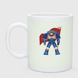 Кружка керамическая Кот космодесант вархаммер 40000, цвет: фосфор