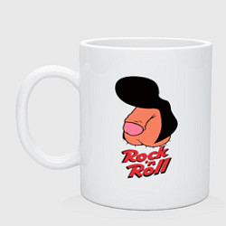 Кружка керамическая Логотип rock n roll мем, цвет: белый