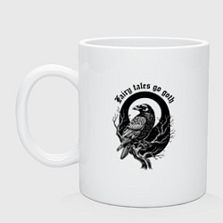 Кружка керамическая Готическая ворона сидит на ветке, цвет: белый