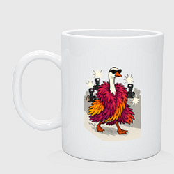 Кружка керамическая Гусь на показе мод, цвет: белый