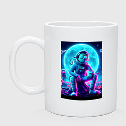 Кружка керамическая Rick and Morty on a neon planet - ai art fantasy, цвет: белый