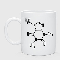 Кружка керамическая Кофеин формула, цвет: белый