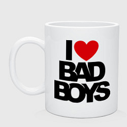 Кружка керамическая I love bad boy, цвет: белый