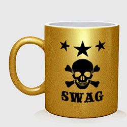 Кружка керамическая SWAG Skull, цвет: золотой