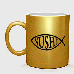 Кружка керамическая Sushi (Суши), цвет: золотой