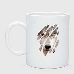 Кружка керамическая Волк - моё второе Я, цвет: белый