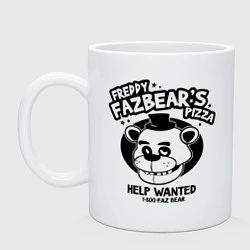 Кружка керамическая Freddy Fazbear's Pizza, цвет: белый