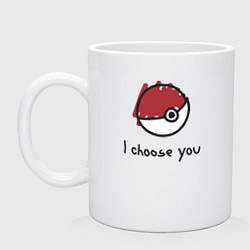 Кружка керамическая I choose you, цвет: белый