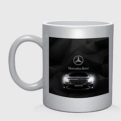 Кружка керамическая Mercedes, цвет: серебряный