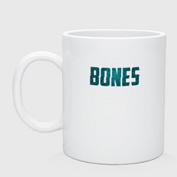 Кружка керамическая Bones, цвет: белый