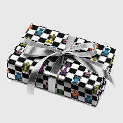 Бумага для упаковки Яркая шахматная доска, цвет: 3D-принт — фото 2