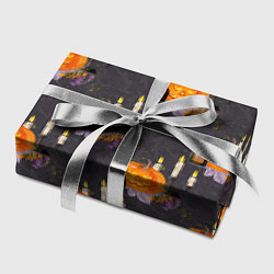 Бумага для упаковки Хэллоуин - тыквы и свечи, цвет: 3D-принт — фото 2
