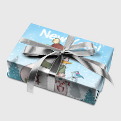 Бумага для упаковки Снеговик во дворе, цвет: 3D-принт — фото 2