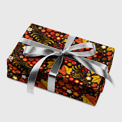 Бумага для упаковки Хохлома цветы-ягодки, цвет: 3D-принт — фото 2