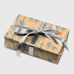 Бумага для упаковки Тигры на оранжевом паттерн, цвет: 3D-принт — фото 2