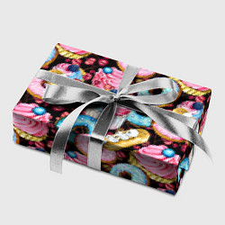 Бумага для упаковки Узор из сладостей на черном фоне, цвет: 3D-принт — фото 2
