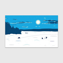 Бумага для упаковки Зимняя рыбалка на озере, цвет: 3D-принт