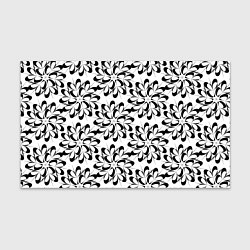 Бумага для упаковки Чёрные цветы на белом, цвет: 3D-принт