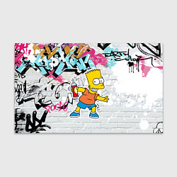 Бумага для упаковки Барт Симпсон на фоне стены с граффити, цвет: 3D-принт