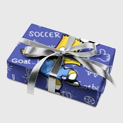 Бумага для упаковки Барт Симпсон бьёт футбольный мяч головой, цвет: 3D-принт — фото 2