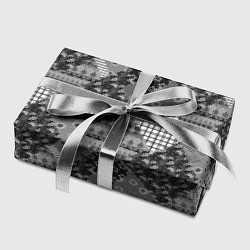 Бумага для упаковки Black and White Ethnic Patchwork Pattern, цвет: 3D-принт — фото 2