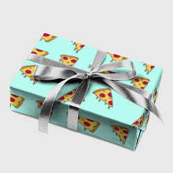 Бумага для упаковки Куски пиццы на голубом фоне, цвет: 3D-принт — фото 2