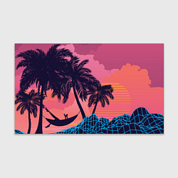 Бумага для упаковки Человек отдыхает в гамаке под пальмами, цвет: 3D-принт