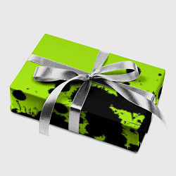 Бумага для упаковки Чёрные кляксы на зелёном фоне, цвет: 3D-принт — фото 2