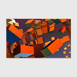 Бумага для упаковки Множество оранжевых кубов и фигур, цвет: 3D-принт