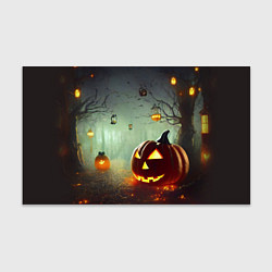 Бумага для упаковки Тыква на Хэллоуин в ночном туманном лесу, цвет: 3D-принт