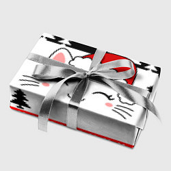 Бумага для упаковки Новогодний котик в шапочке, цвет: 3D-принт — фото 2