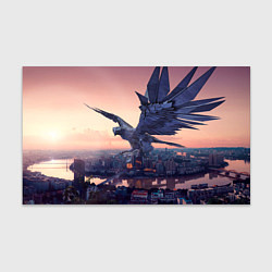 Бумага для упаковки Футуристичный город с металлической птицей, цвет: 3D-принт