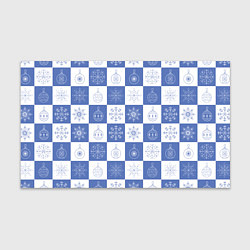 Бумага для упаковки Сине-белые квадраты со снежинками, цвет: 3D-принт