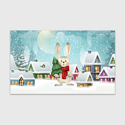 Бумага для упаковки Новый год зайчик с елкой, цвет: 3D-принт