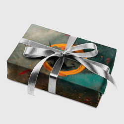 Бумага для упаковки Светло-зелёный и оранжевый туман и краски, цвет: 3D-принт — фото 2