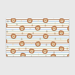 Бумага для упаковки Лев и якори: полосы - паттерн, цвет: 3D-принт