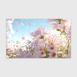 Бумага для упаковки Розовые цветы на фоне неба, цвет: 3D-принт
