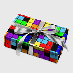 Бумага для упаковки Тетрис цветные блоки, цвет: 3D-принт — фото 2