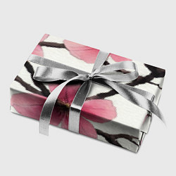 Бумага для упаковки Цветы и ветви японской сакуры - текстура холста, цвет: 3D-принт — фото 2