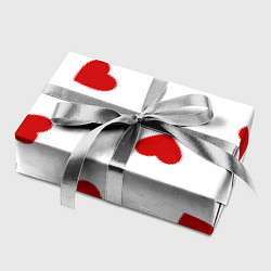Бумага для упаковки Красные сердечки на белом, цвет: 3D-принт — фото 2