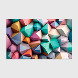Бумага для упаковки Полигональные объемные кубы и тетраэдры в пастельн, цвет: 3D-принт